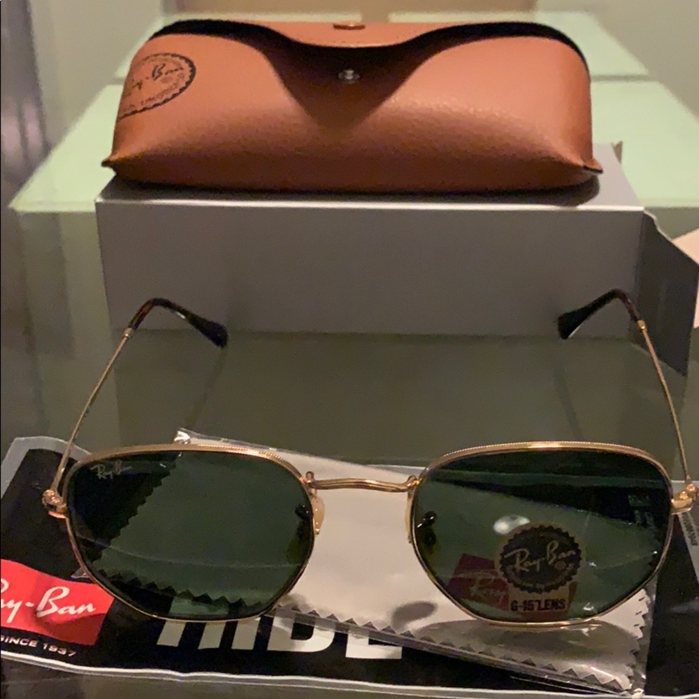 Authentic round hexagonal Ray Bans